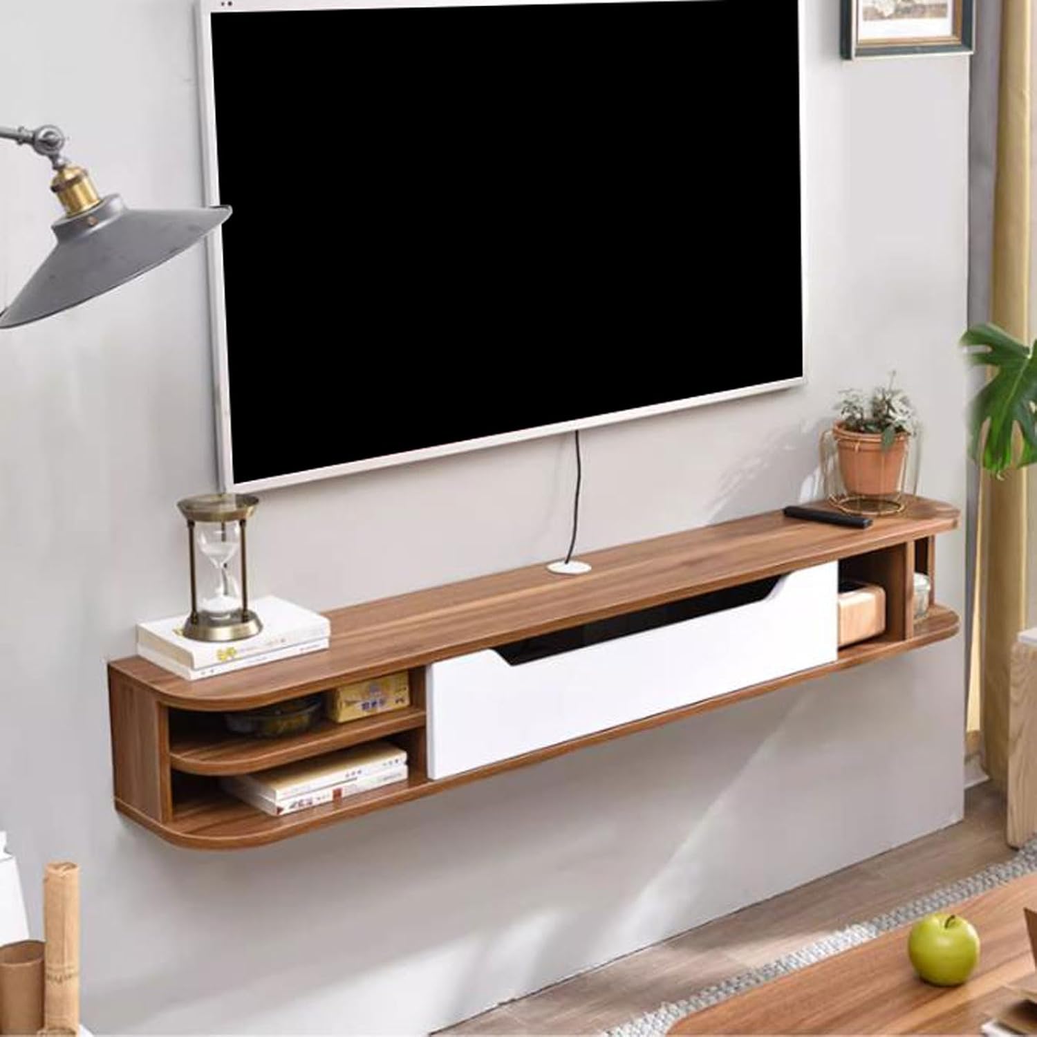 Modern Wall Mounted TV Cabinet Floating TV Shelf Wall Shelf Entertainment Center TV Stands Media TV Console Bookcase Multimedia Storage Cabinet TV Wall Unit Decor Shelf Audio-visual Equipment Shelves