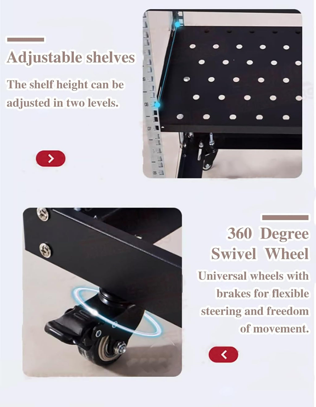 Adjustable Shelf Audio Equipment Rack Cabinet, Home Complete Rack Stereo System for Amplifier, Media Stand Shelving/Av Component Furniture(D 51cm(20 1/8'),51X80.8cm)