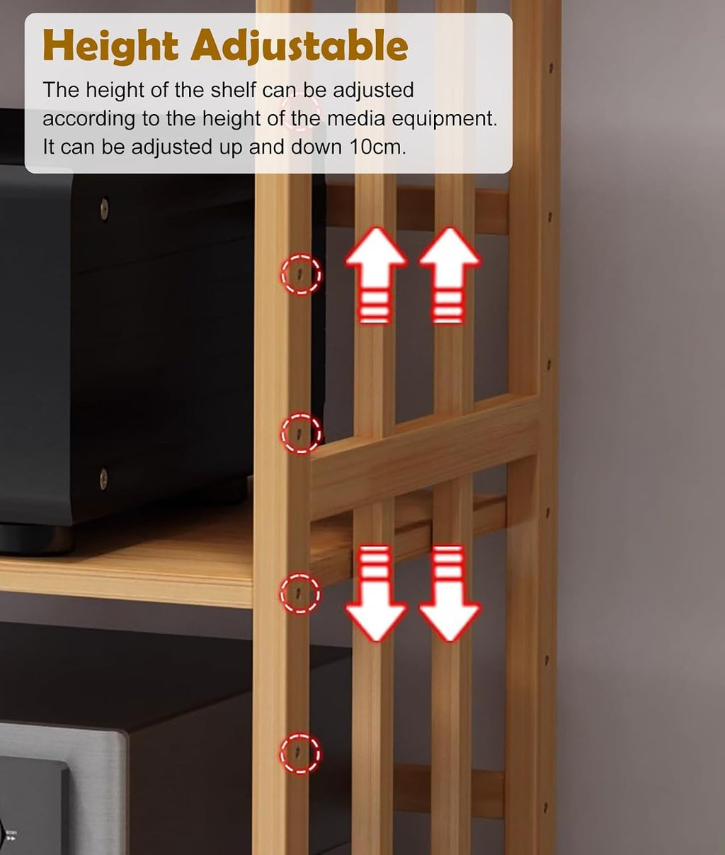 Audio Video Shelving Stand Space Saving, Open Gaming Recording Equipment Storage Organizer for Corner, 2 3 4 5 Tier HiFi Speaker Display Cabinet(4 Tier,80cm(31.5in) Wide)