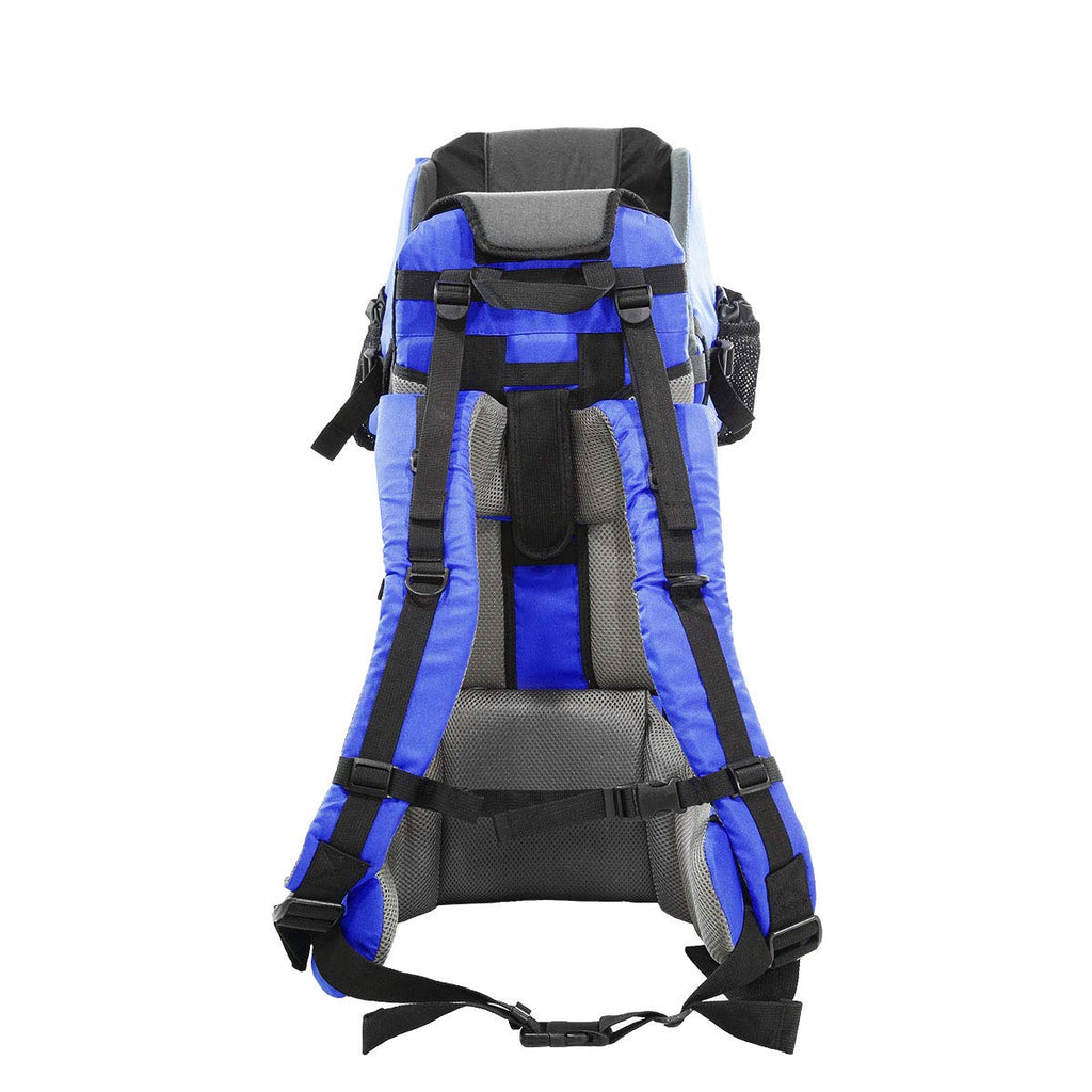 ClevrPlus Cross Country Baby Backpack Carrier, Blue, Toddler Hiking Backpack with Comfortable Seat, Adjustable Straps & Belt, Foldable Frame Lightweight Large Capacity Child Carrier for Outdoor