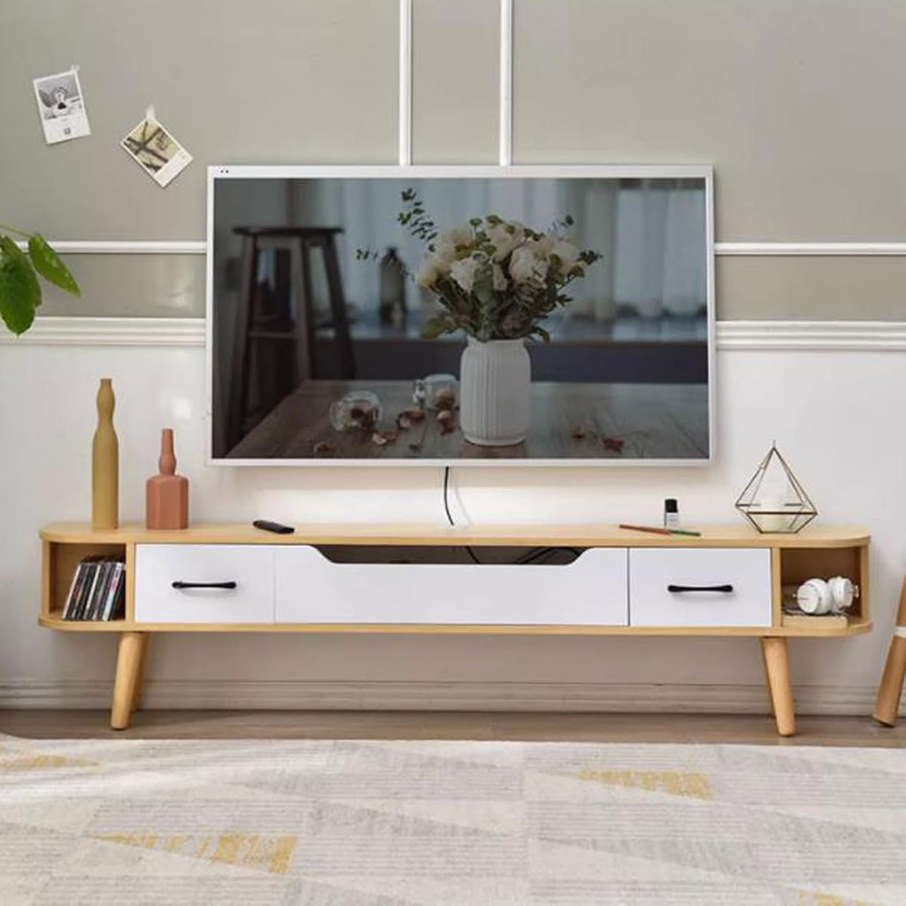 TV Table Unit for TVs, Wall Mounted TV Cabinet Floating TV Shelf Wall Shelf Entertainment Center Storage Cabinet Book Shelf Media Gaming TV Console Goods Rack Audio-visual Equipment Shelves 150cm