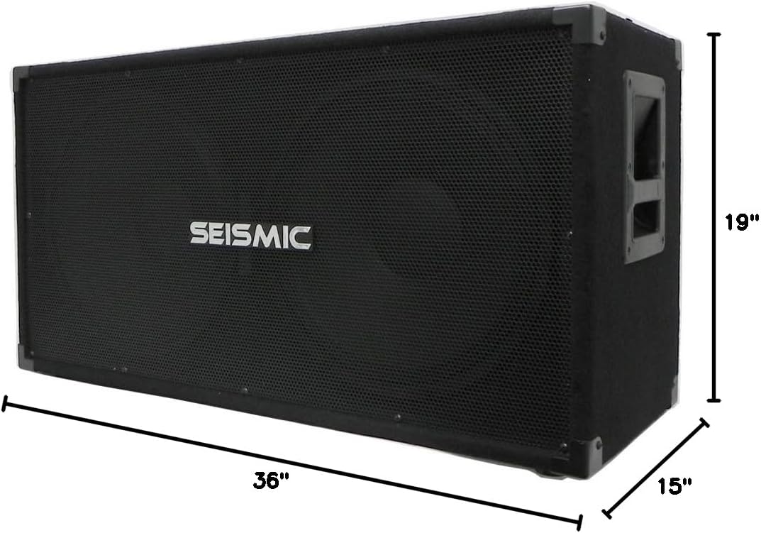 Seismic Audio - 215 Bass Guitar Speaker Cabinet 2x15 PA DJ 600 Watts Dual