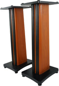 Rockville Pair SS28C 28' Speaker Stands, 100Lbs Capacity, Solid MDF Wood, Classic Wood-Grain Finish, Dual Platforms, Spikes and Pads, for Home Audio and Studio Monitors
