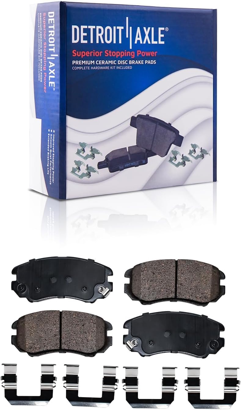 Detroit Axle - Brake Kit for Hyundai 2007-2010 Elantra 10.83' inch Front and 10.32' inch Rear Disc Brake Rotors Ceramic Brakes Pads 2008 2009 Replacement
