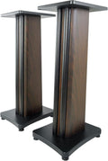 Rockville SS28D Premium 28' Dark Wood Speaker Stands, Solid MDF, Dual Top Plates, 100Lb Capacity, Stable Base for Home Theater & Hi-Fi Audio