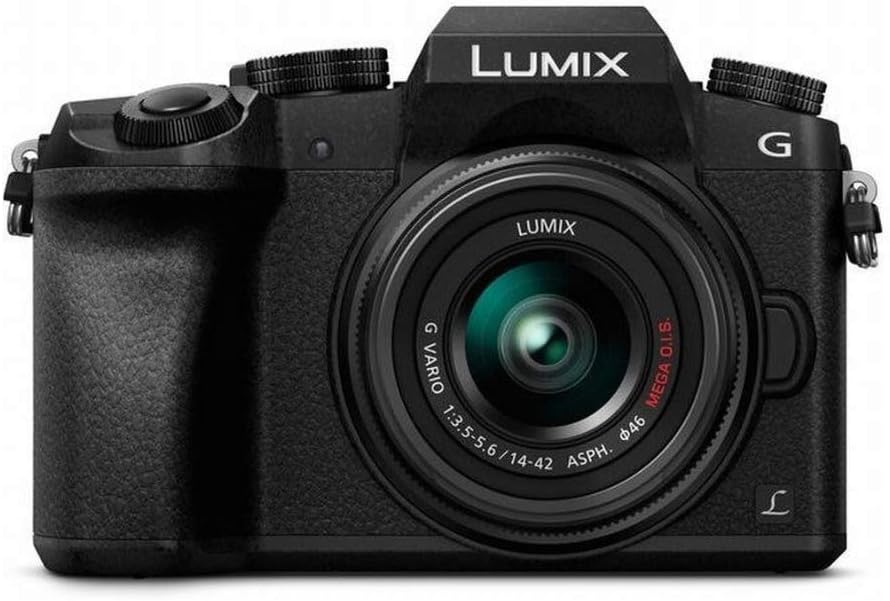 Panasonic LUMIX G7 4K Digital Camera, with 14-42mm Mega O.I.S. Lens, 16 Megapixel Mirrorless Camera, 3-Inch LCD, DMC-G7KK (Black)