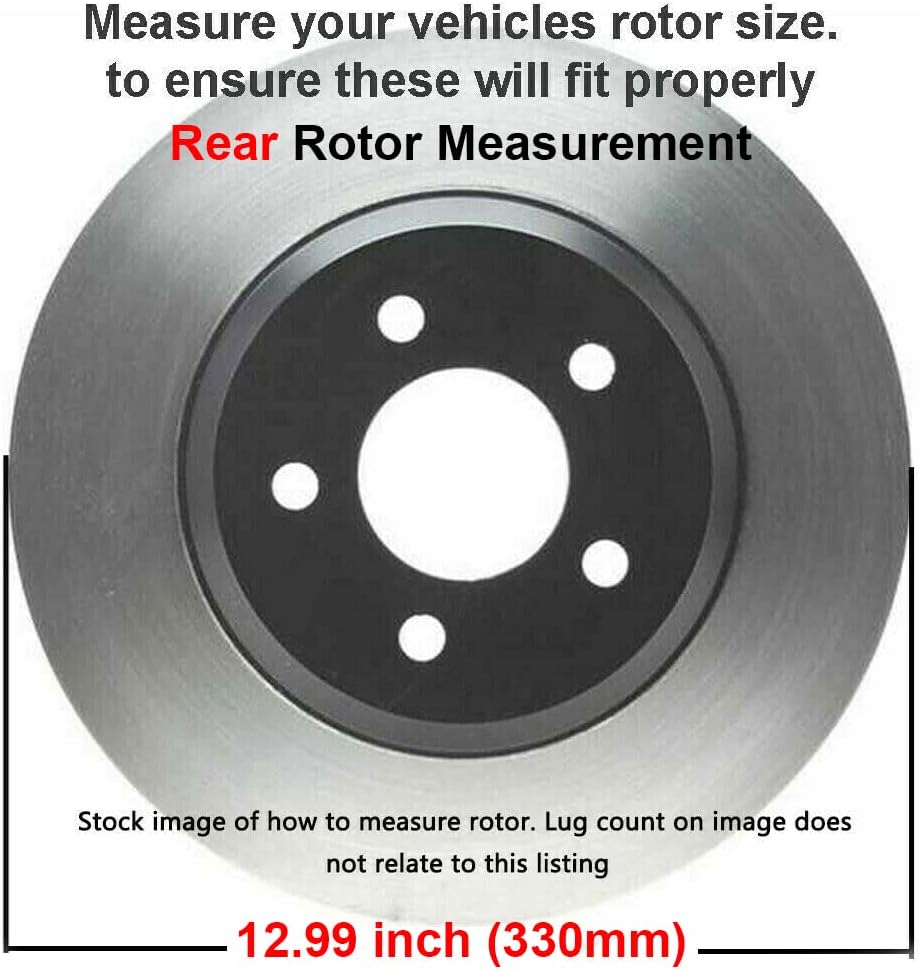 Detroit Axle - Brake Kit for Silverado Suburban Sierra Avalanche Yukon XL 1500 Tahoe Escalade Disc Brake Rotors Ceramic Brakes Pads Replacement [12' Front & 12.99' Rear Rotors, Dual Piston Caliper]