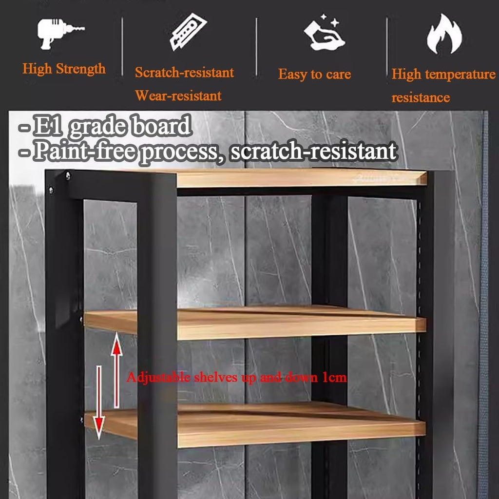 4 Tier Corner Shelf Media TV Console Storage Cabinet, Stereo Equipment Audio Vedio Stand, Player CD DVD Speaker for Living Gaming Recording