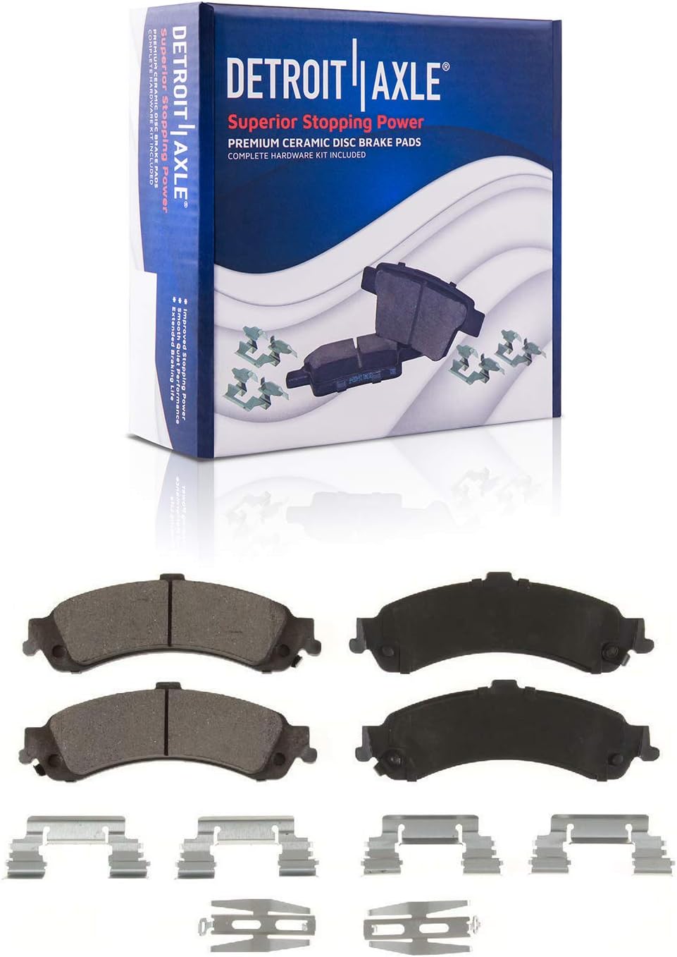 Detroit Axle - Brake Kit for Silverado Sierra Avalanche Suburban 1500 Yukon Tahoe Disc Brake Rotors Ceramic Brakes Pads Rear Brake Calipers Replacement [12 inch Front & 12.99 inch Rear Rotors]