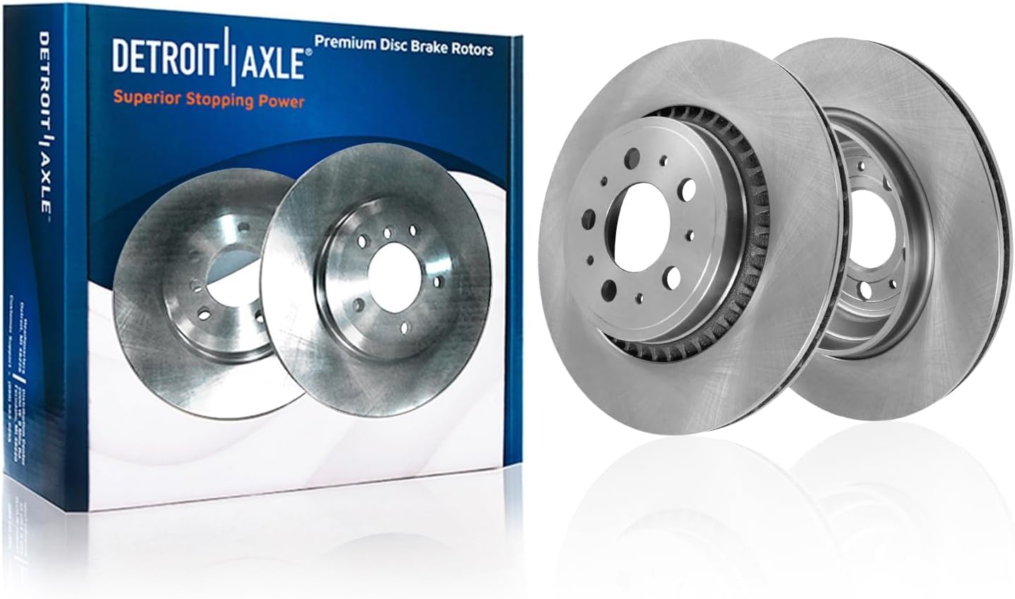 Detroit Axle - Brake Kit for 03-14 Volvo XC90 Brakes Rotors Ceramic Brake Pads 2003 2004 2005 2006 2007 2008 2009 2010 2011 2012 2013 2014 Replacement: 12.44'' inch Front and 12.13' inch Rear Rotors