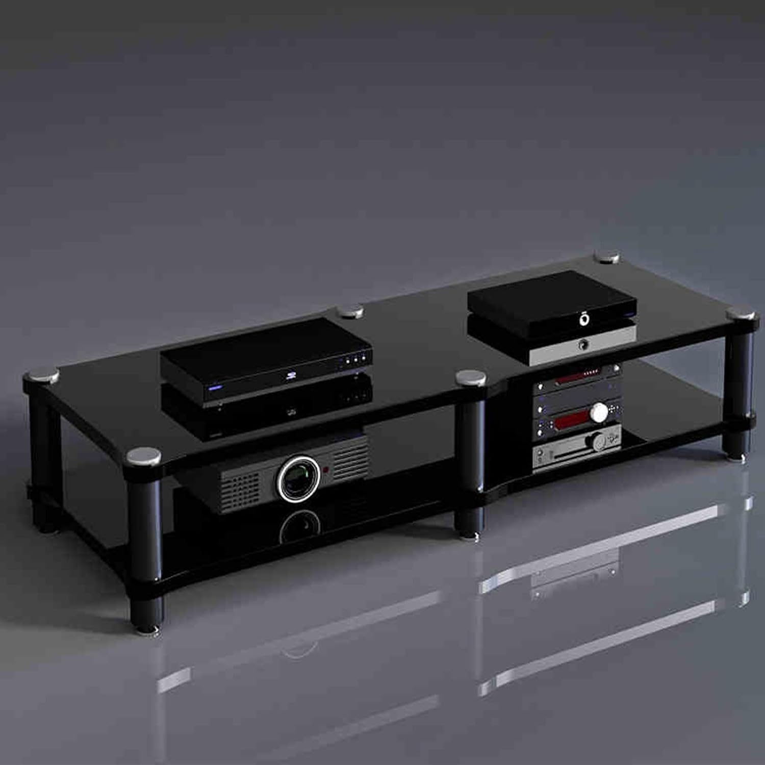 Audio Rack, Portable Media Storage Rack,Media Storage,Modern Cabinet with Cable Management,for Entertainment Stereo Components, for HiFi Audio Equipment