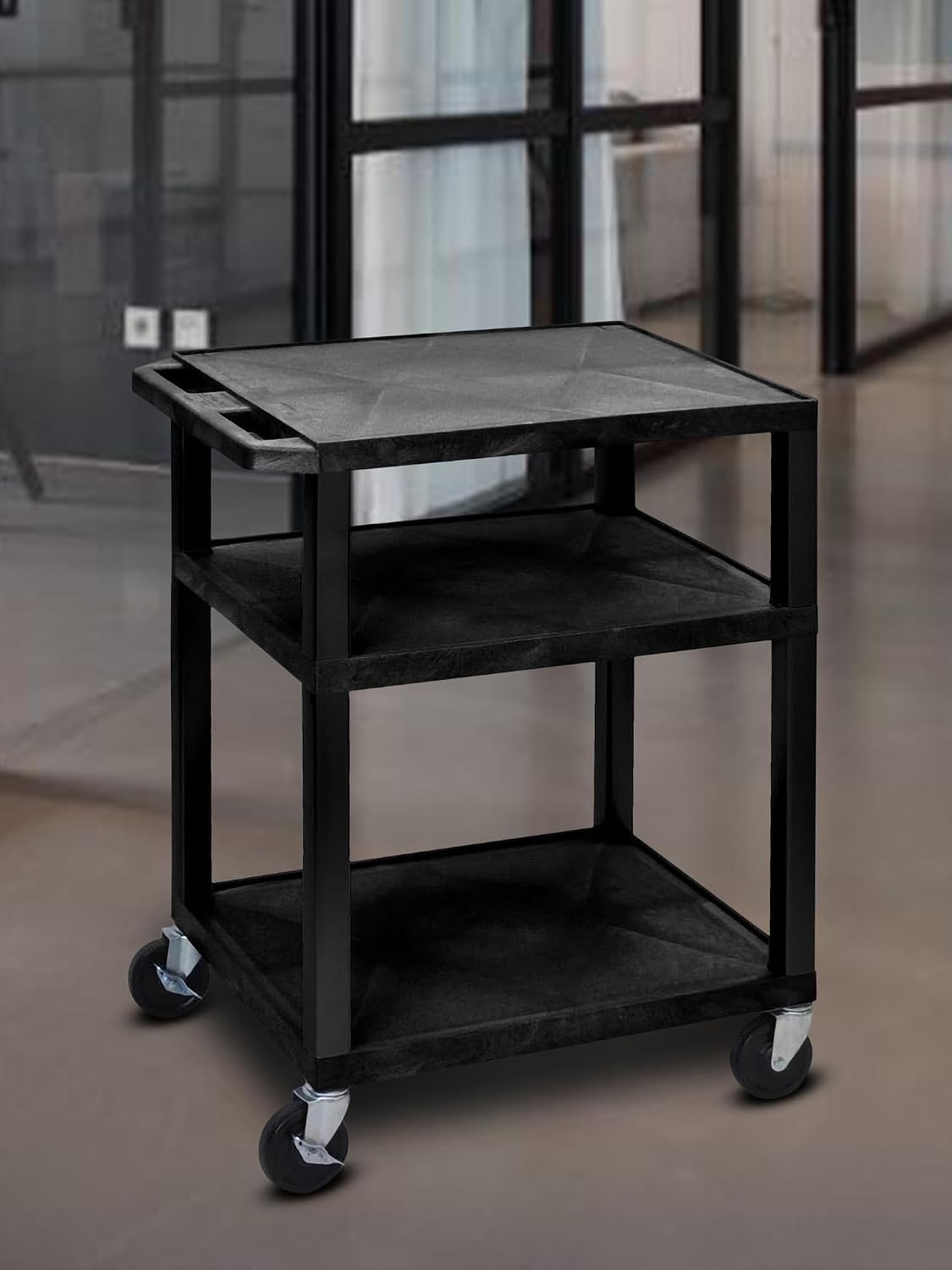 H Wilson WT34E Presentation Cart, 34' H, Black