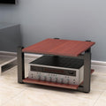 Red AV Cabinet Audio Rack - Media Stand for Stereo & Record Player, Audio Component Tower for Home, Office & Theater - 40cm/15.7in Design