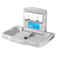 Horizontal Baby Changing Station, Wall Mounted HDPE Fold-Down Diaper Changing Table for Commercial Bathrooms, Daycare, Restaurants & Hotels, Safety Strap, 2 Liner Dispensers, White Granite
