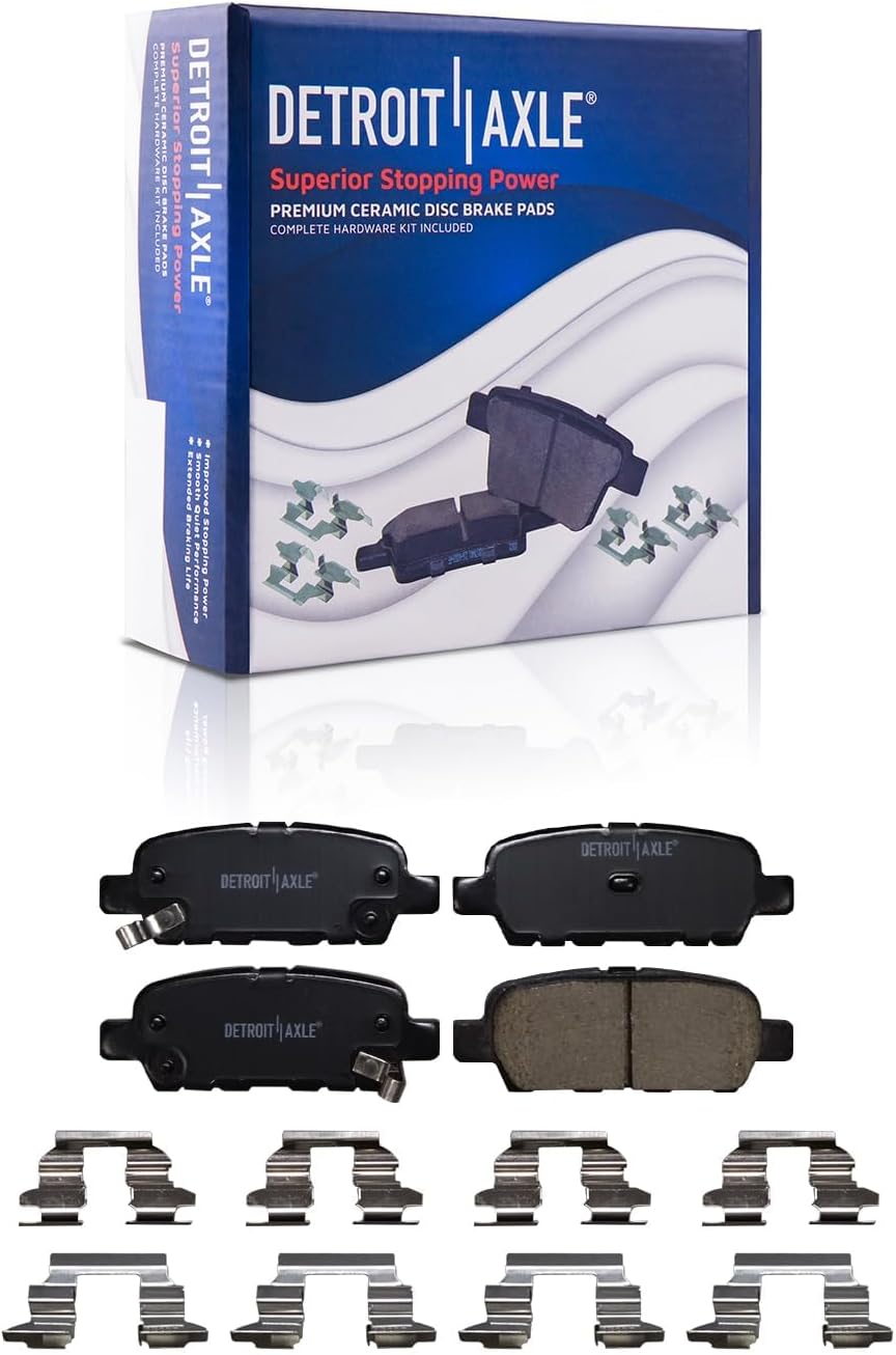 Detroit Axle - 5 Lugs Brake Kit for 2008-2013 Nissan Rogue 2014-2015 Rogue Select Disc Brake Rotors Ceramic Pads Replacement Front and Rear