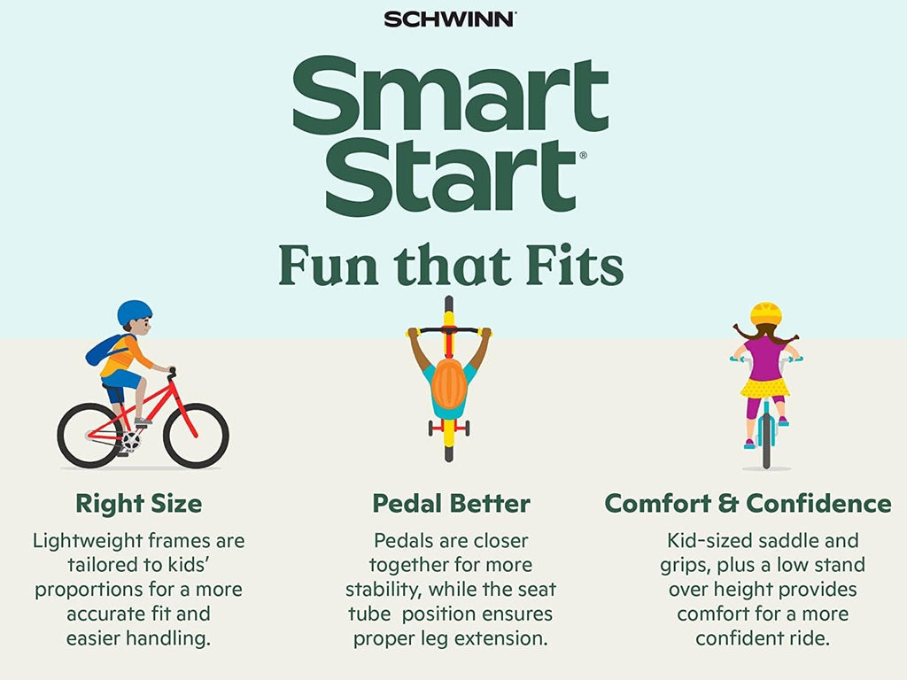 Schwinn Elm Bike, 12 Inch Bike for Kids Ages 2-4, SmartStart Ergonomic Design for Kids, Adjustable Seat Grows with your Child, Rear Coaster Brake and Front Caliper Brake, Training Bicycle