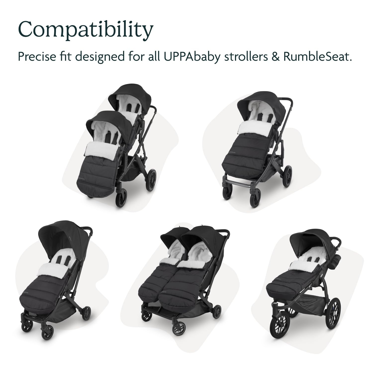 UPPAbaby CozyGanoosh Footmuff - Easily Attaches to UPPAbaby Strollers + RumbleSeat - Ultra-Plush, Weather-Proof - Winter Stroller Cover - Callum (Stone Blue)