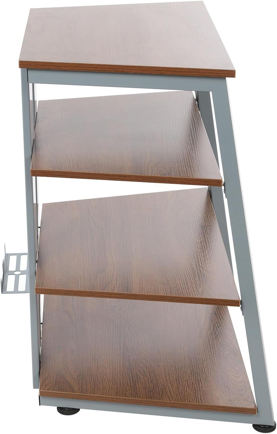 4-Tier AV Media Stand Corner Shelf Wooden Stereo Cabinet Audio Rack Tower for Audiovisual Equipment/DVD Players/CD Changers/Game Consoles