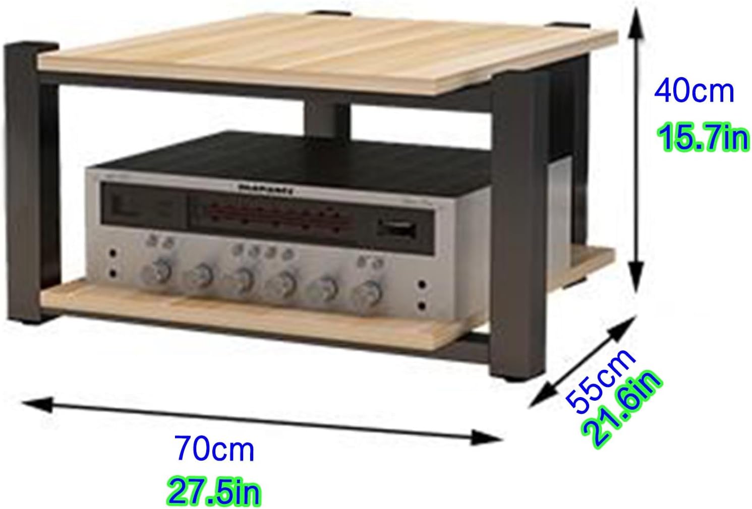 Modern Media Storage Cabinet, Audio Video Stand, AV Tower Stereo Rack, Stylish Brown Audio Cabinet, 70x55x40cm for Home Theater, Entertainment Center, Space-Saving Design
