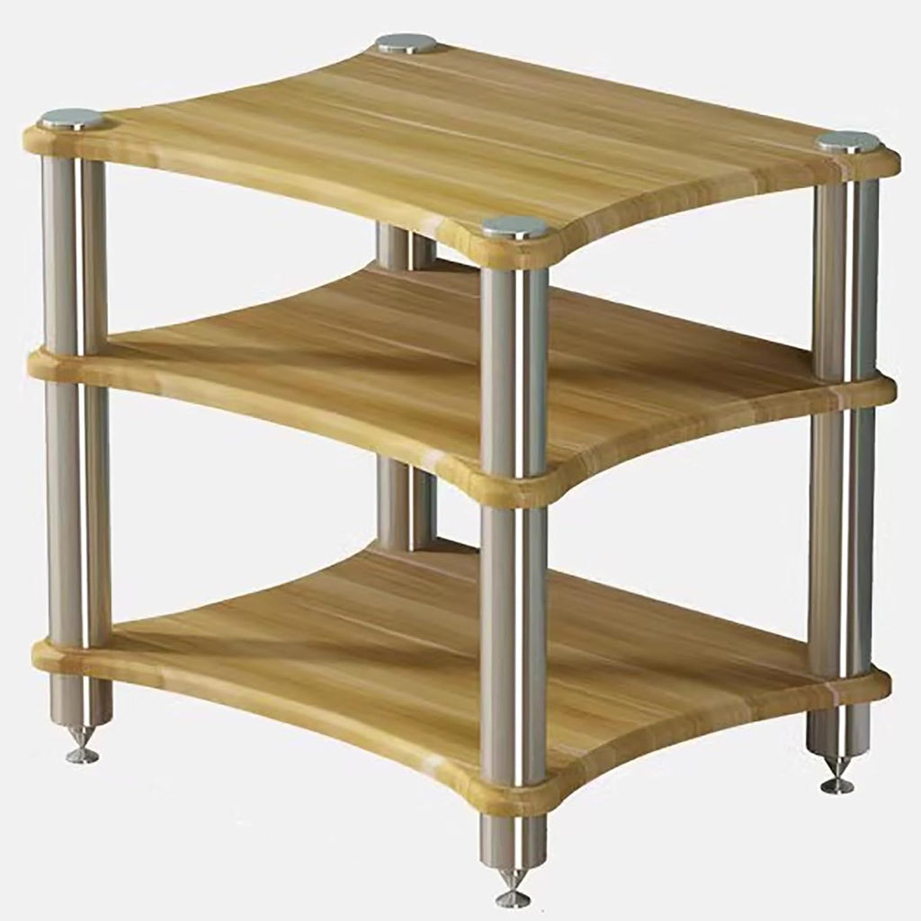 AV Media Tower Stereo Cabinet, 1/2/3/4 Tier Floor-Standing Audio Component Stand, Audio Equipment Storage Shelf for Home Theater Meeting Room Office(60x48x62cm)