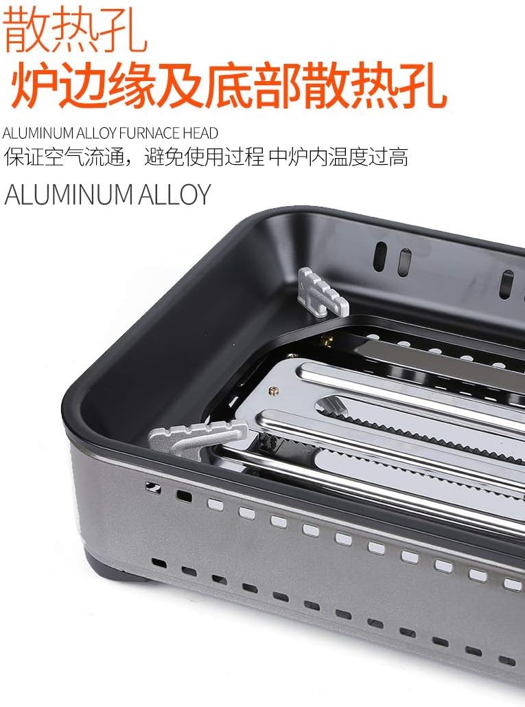 MAXSUN Portable Butane Grill, Tabletop BBQ Camping Stove MS-8, 7,250BTU Outdoor Gas Grill with Nonstick Plate, Fast Heat-Up Portable Cooker for Tailgating, Picnics & Korean BBQ