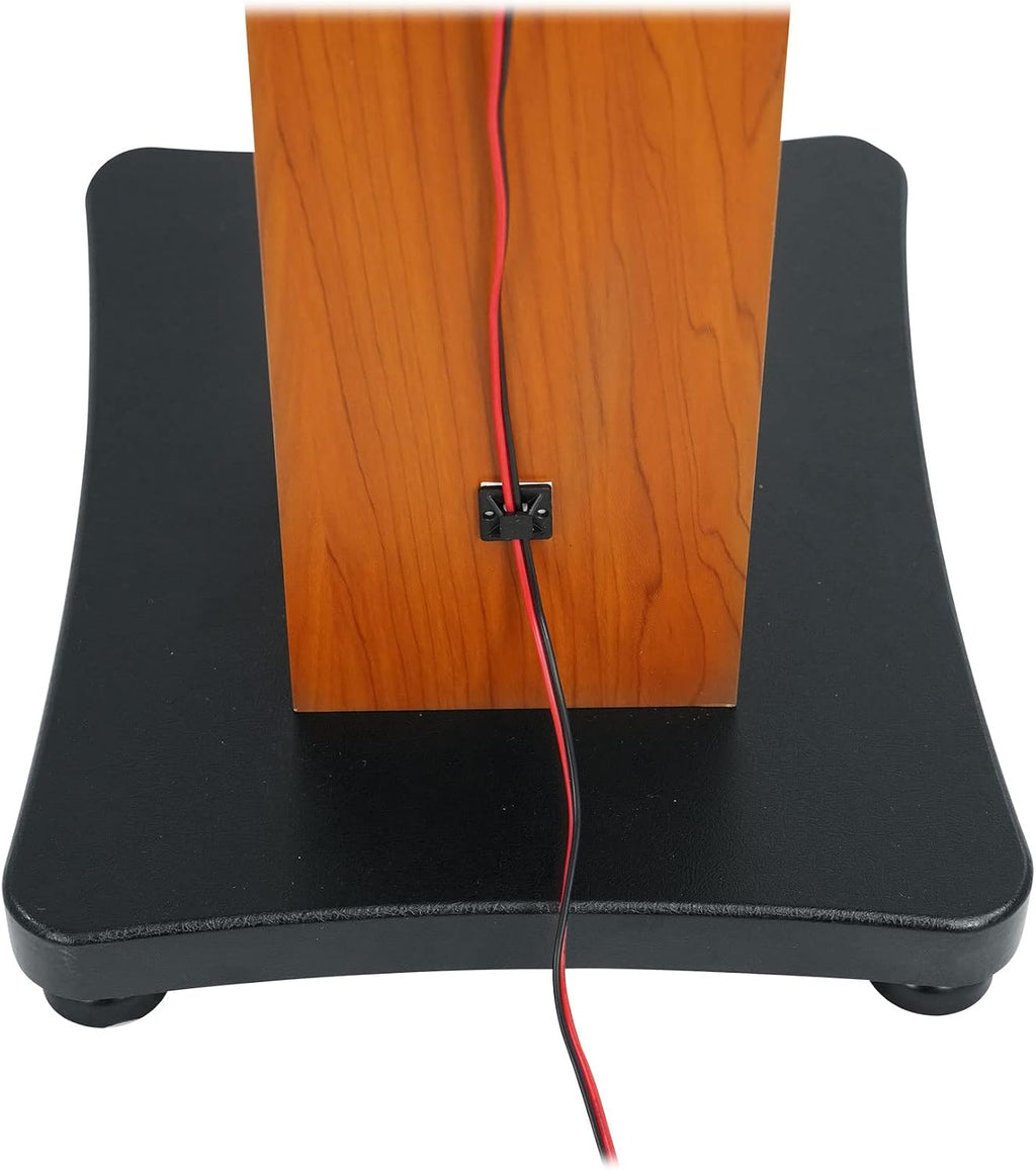 Rockville Pair SS36C 36' Classic Wood-Grain Speaker Stands, Solid MDF, 100 lb Capacity, Dual Top Plates, Isolation Pads, Brass and Rubber Spikes, Cable Management for Home Audio and Studio