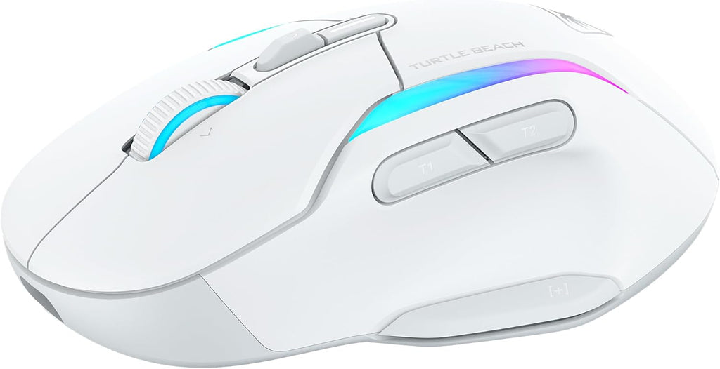Turtle Beach Kone II Air Wireless RGB Gaming Mouse, 350-Hr Rechargeable Battery, 26000 DPI Optical Sensor, 100M Click Optical Switches, 21 Customizable Inputs, Ergonomic, 4D Scroll Wheel– Arctic White