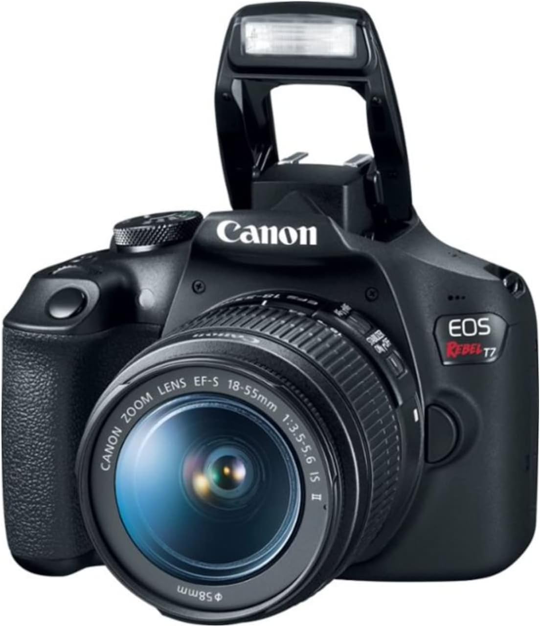 Canon EOS Rebel T7 DSLR Camera Double Zoom Lens Kit with EF-S 18-55mm and EF 75-300mm Lenses, 24.1 Megapixel CMOS (APS-C) Sensor, Full HD Videos, Wi-Fi, Beginner Photographers, Digital Camera, Black