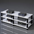 Portable Media Storage Rack Modern Cabinet with Cable Management Audio Rack for Entertainment Stereo Components HiFi Audio Equipment(D,Three-Layer)