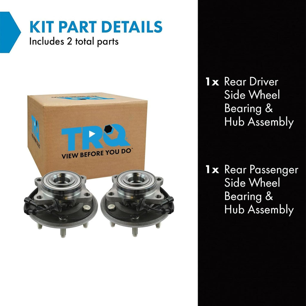 TRQ Rear Left and Right Wheel Bearing and Hub Assembly Set 2 Piece Compatible with 2007-2010 Ford Expedition 2007-2010 Lincoln Navigator