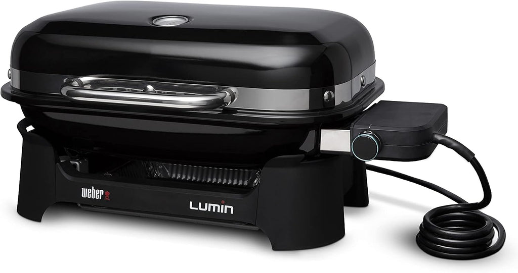 Weber Lumin Compact Outdoor Electric Barbecue Grill, Black - Great Small Spaces such as Patios, Balconies, and Decks, Portable and Convenient
