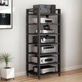 7-Tier Heavy Duty Audio Component Rack 140cm Tall - HiFi Amplifier Rack/Audio-Video Shelving - CD Record Player Stereo Receiver AV Equipment Cabinet Display Stand,A