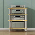 1/2/3/4-layer HiFi Media Stand, Stereo Cabinet, MDF Stand Audio Rack with Shock-Absorbing Feet Power Amplifier, Shelf Equipment Cabinet, for Recording Room(Walnut,4 Tier-23.6x18.8x33.4in)
