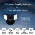 Blink Wired Floodlight Camera With 1-Year Subscription – Smart security camera, 2600 lumens, HD live view, person detection, built-in siren, Works with Alexa – 1 camera (Black)