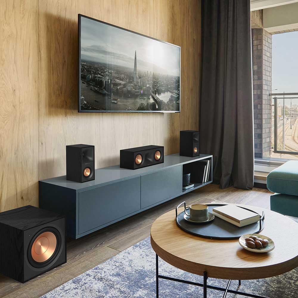 Klipsch Reference Next-Generation R-40M Horn-Loaded Bookshelf Speakers with 4' Spun-Copper Woofers for Best-in-Class Home Theater Sound in Black