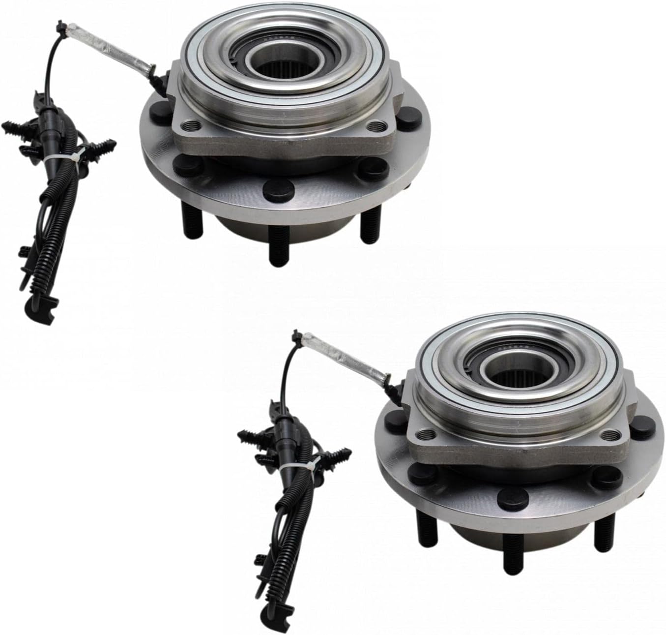TRQ 2 Piece Front Passenger Side Wheel Bearing & Hub Assembly Set 4WD Compatible with 2017-2022 Ford F-350 Super Duty