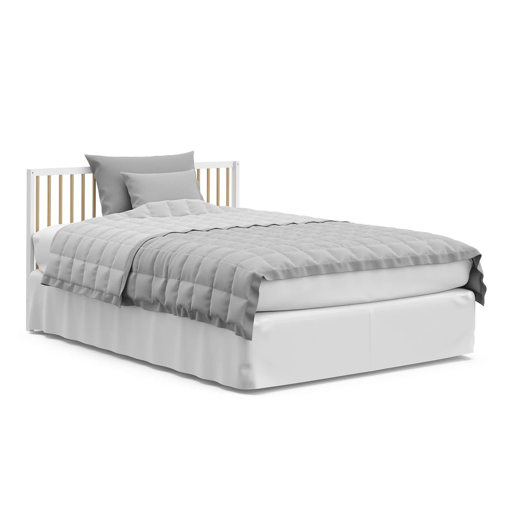 Graco Teddi 5-in-1 Convertible Crib with Drawer – GREENGUARD Gold Certified, Full-Size Nursery Storage Drawer, Baby Crib Converts to Toddler Bed, Daybed and Full-Size Bed (White and Driftwood)