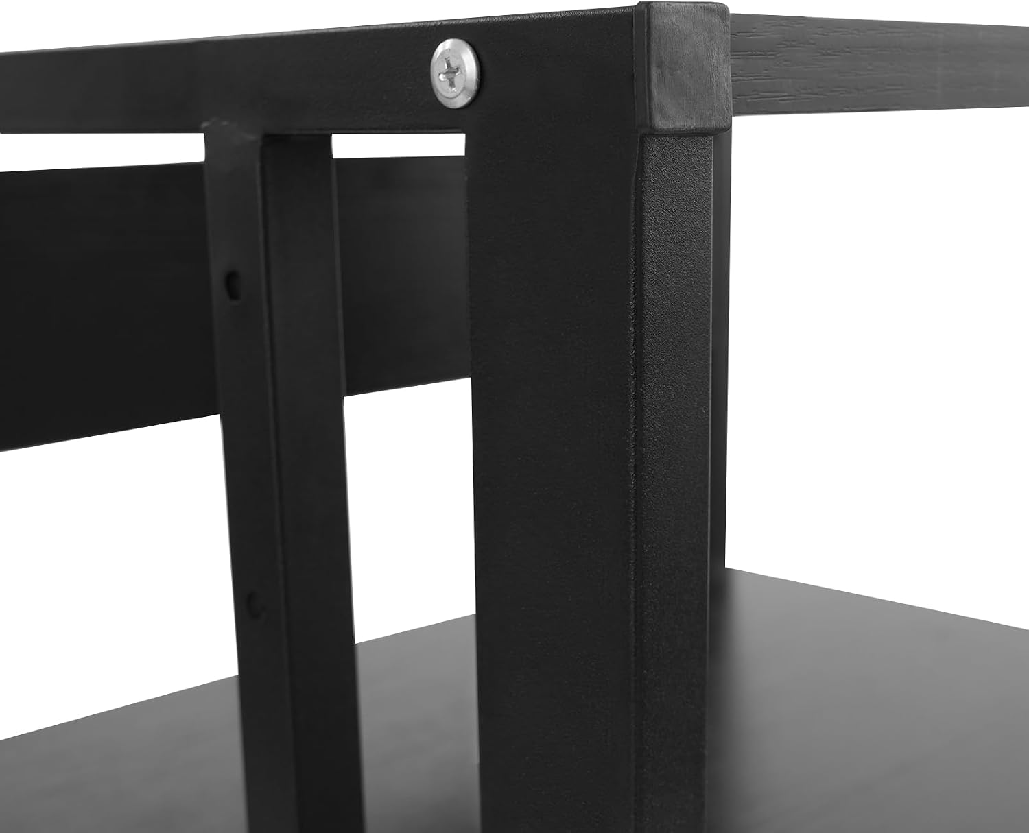 5 Tier Media Stand for Audio/Video, CD & Record Player Storage Cabinet with Lockable Wheels, AV Equipment Display Rack, 110 lbs Capacity, Stylish Black Tower for Living Room