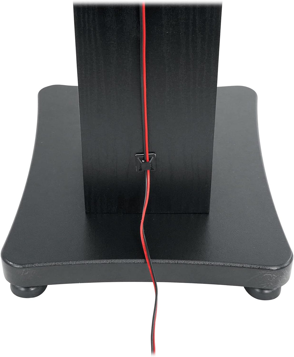 Rockville SS36B Pair Premium 36' Home Speaker Stands, 100Lbs Capacity, Black Wood Grain, Dual Top Platforms, Brass and Rubber Spikes, Isolation Pads, for Bookshelf and Surround Sound Speakers