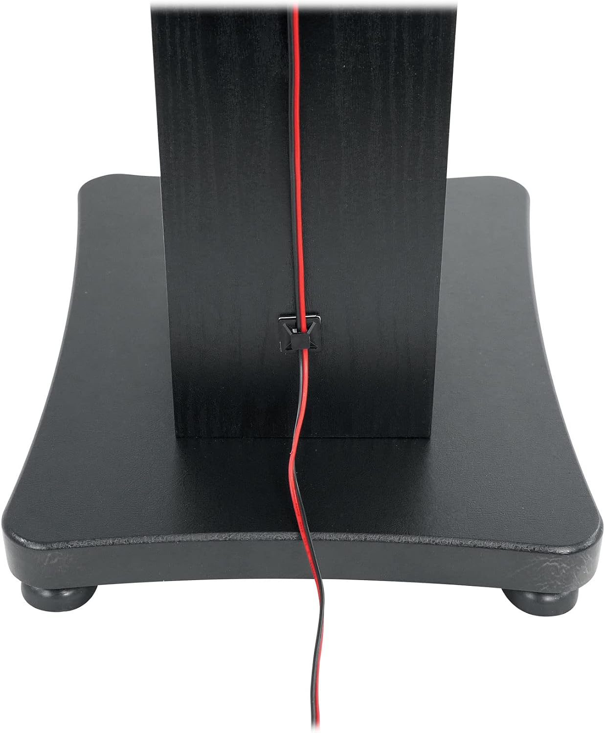 Rockville SS36B Pair Premium 36' Home Speaker Stands, 100Lbs Capacity, Black Wood Grain, Dual Top Platforms, Brass and Rubber Spikes, Isolation Pads, for Bookshelf and Surround Sound Speakers
