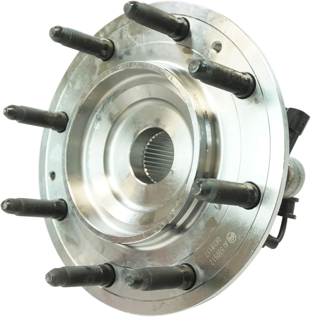 TRQ Front Left and Right Wheel Bearing and Hub Assembly 2 Piece Set for 4 Wheel Drive Single Rear Wheel Models ONLY Compatible with 2011-2019 Chevy Silverado/Sierra 2500HD/3500HD 4x4 SRW