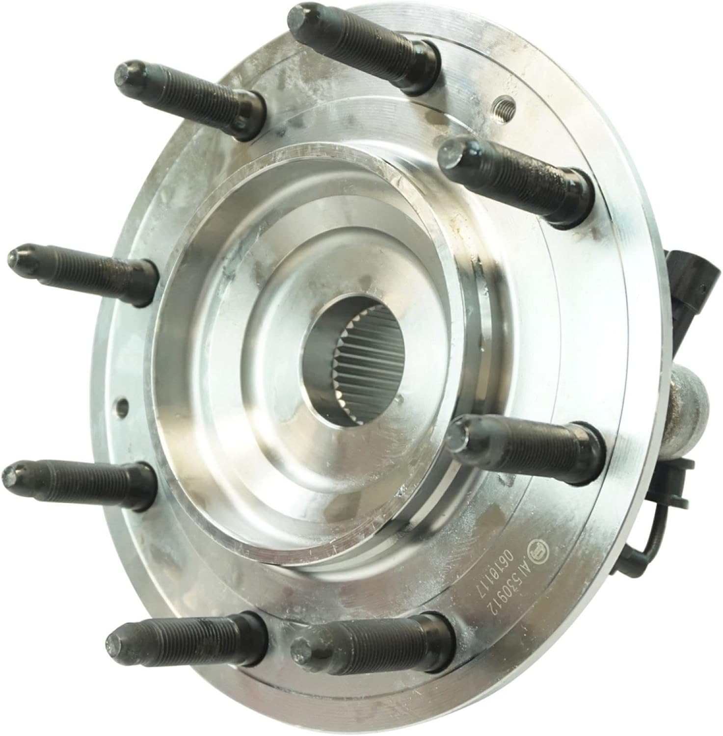 TRQ Front Left and Right Wheel Bearing and Hub Assembly 2 Piece Set for 4 Wheel Drive Single Rear Wheel Models ONLY Compatible with 2011-2019 Chevy Silverado/Sierra 2500HD/3500HD 4x4 SRW