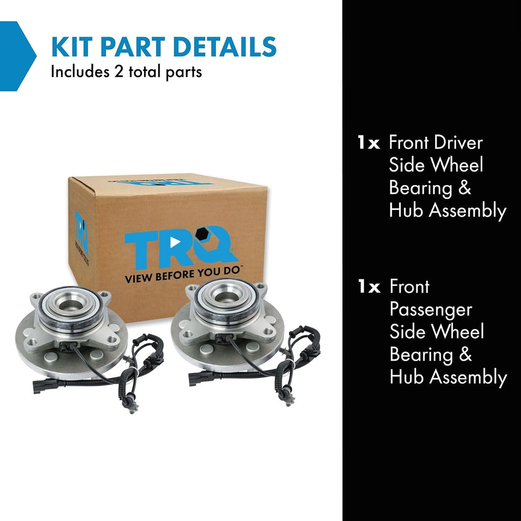 TRQ Front Driver and Passenger Side Wheel Bearing and Hub Assembly Set 2 Piece Compatible with 2015-2017 Ford Expedition Rear Wheel Drive 2015-2017 Lincoln Navigator Rear Wheel Drive