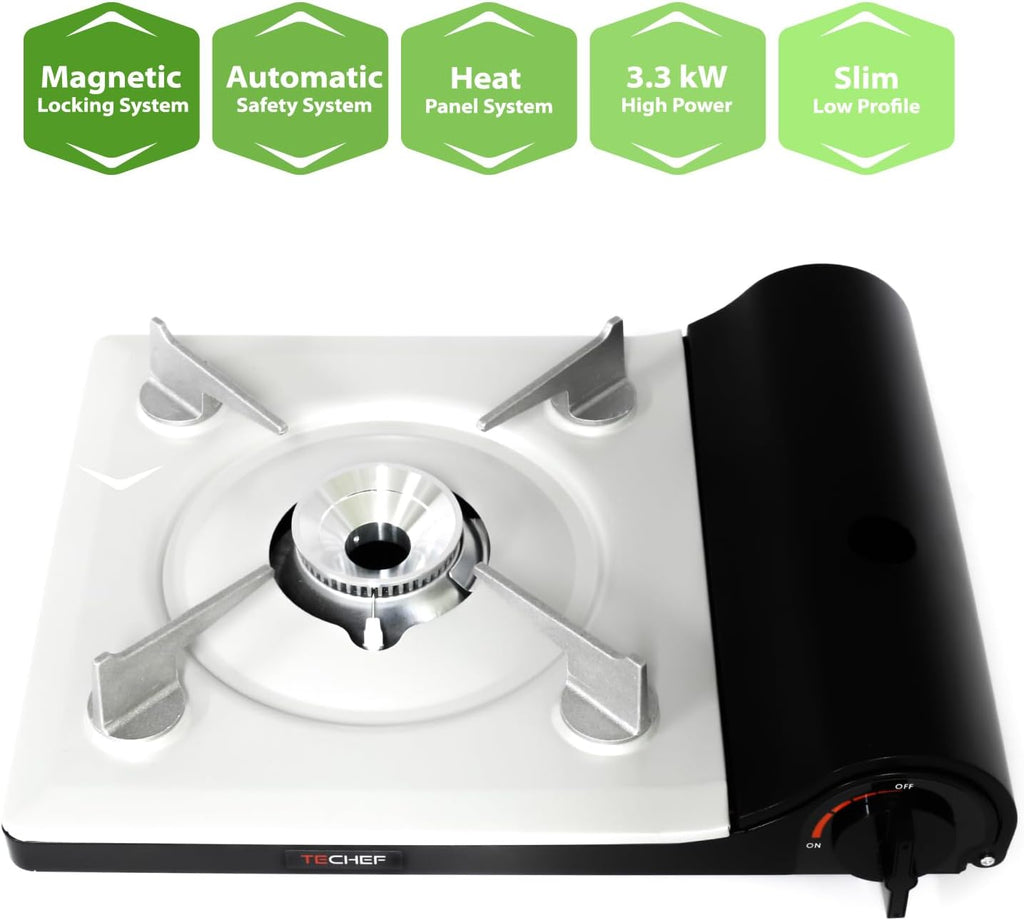 TECHEF - Stovetop Korean BBQ Non-Stick Grill Pan with Agni Portable Gas Stove Burner, Made in Korea (Master KBBQ Set)
