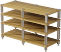 YVYKFZD 2/3/4-Tier AV Media Stand, Stand Audio Rack Corner Component Cabinet, Open Stereo Cabinet with Shock-Absorbing Feet, Power Amplifier Shelf Equipment(Size:Walnut 4 Tier-47.2'X18.9'X33')