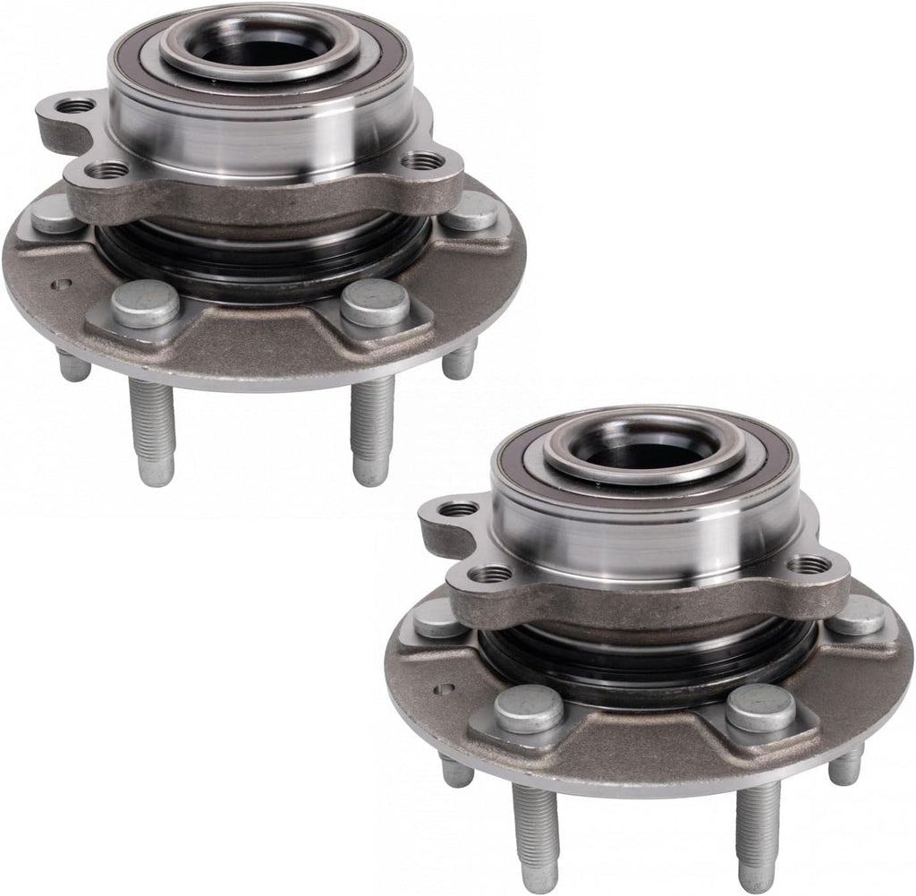 TRQ Front Wheel Bearing and Hub Assembly Set 2 Piece Compatible with 19-23 Chevrolet Silverado 1500 4WD 21-23 Tahoe 4WD 19-23 GMC Sierra 1500 4WD 21-23 Cadillac Escalade 4WD 21-23 Escalade ESV 4WD