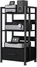 Metal Audio Component Rack Tower Media Stereo Stand Equipment Shelf for Home Office Bedroom, Freestanding Heavy Duty Audio Component Stand Shelving (Color : Style1, Size : 3 tier-79cm) (Style2 3 tier