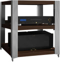 Modern Stereo Cabinet AV Media Stand, Record Player Stand & Audio Video Media Storage for Living Room, Meeting & Recording Room (62x49x59cm/24.4x19.3x23.2in)