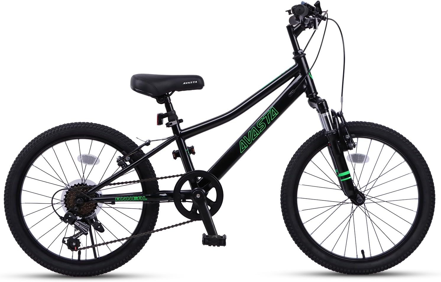 AVASTA Govet 20'' Kids Mountain Bike for 6-12 Years Old Boys Girls with Suspension Fork, 6 Speeds Drivetrain, Multiple Colors