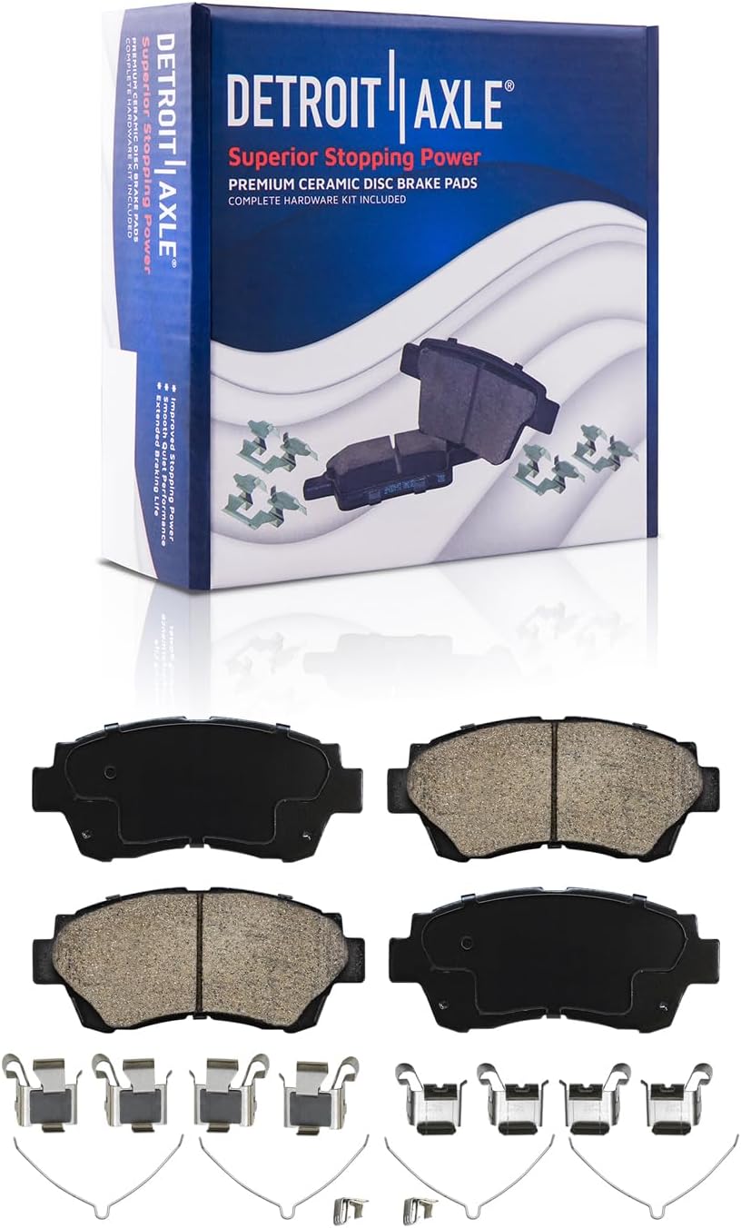 Detroit Axle - Brake Kit for 92-96 Toyota Camry, Front and Rear Disc Brake Rotors Ceramic Brake Pads w/Hardware 1992 1993 1994 1995 1996 Replacement